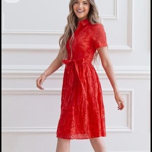 Rachel Parcell Red Midi Dress